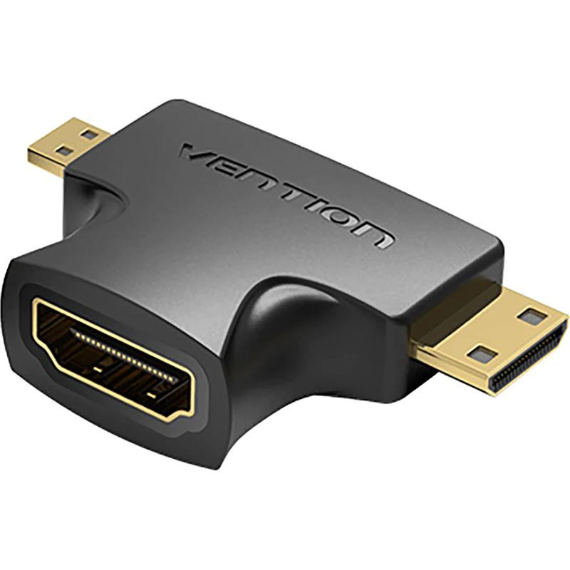 Vention MicroHDMI/MiniHDMI to HDMI Black (AGFBO) - зображення 1