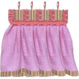Zastelli Набір махрових рушників  Сукня зі смужкою для кухні 34x50 см Рожеві х 4 шт (2100000284108)