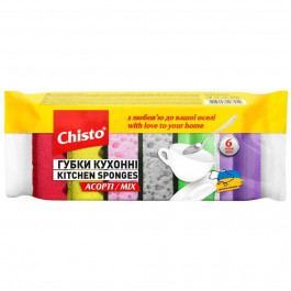 Chisto Губка для посуды Chisto Ассорти 6 шт (4823098407454)
