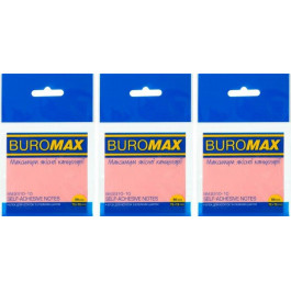 BuroMax Набір прозорих стікерів для нотаток із клейким шаром пластикові  75x75 мм 50 аркушів x 3 упаковки Ро