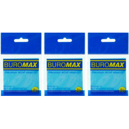 BuroMax Набір прозорих стікерів для нотаток із клейким шаром пластикові  75x75 мм 50 аркушів x 3 упаковки Бл