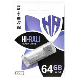 Hi-Rali 64 GB USB 3.0 Flash Drive Rocket series Silver (HI-64GB3VCSL)