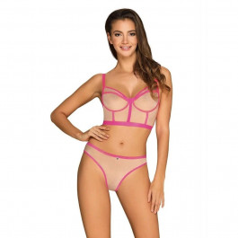 Obsessive Nudelia top & panties pink S/M (411582)