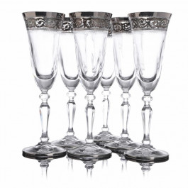 LORA Набір келихів для шампанського  Brass Версаль 135 мл 6 шт (H60-018)