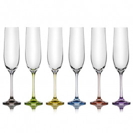 LORA Набір келихів для шампанського  Іриду мікс 190 мл 6 шт (H80-042)