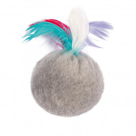 Природа Игрушка для кота Мячик мех с перьями (PR240371)