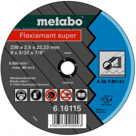 Metabo Flexiarapid super A 36-T, 230x2,5x22,23 сталь, TF 42 (616103000)