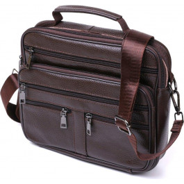Vintage Шкіряна чоловіча ділова сумка-портфель у темно-коричневому кольорі  (20670)