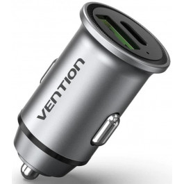 Vention Two-Port USB-A USB-C PD3.0 QC4.0  Car Charger Gray (FFBH0)