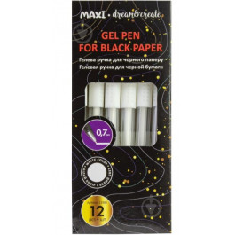 Maxi Ручка гелевая  для черной бумаги белая MX11986 1шт.