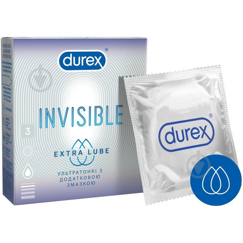 Durex Invisible Extra Lube 3 шт. (5052197057058) - зображення 1