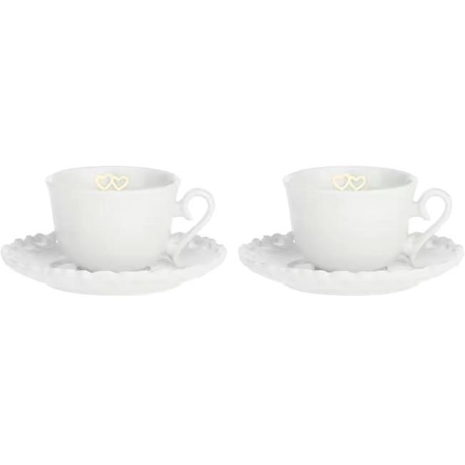 La Porcellana Bianca Набір чашок для кави з блюдцями Valentino 80мл P013900215 - зображення 1