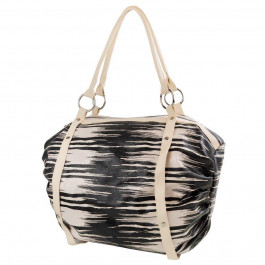 Laskara Женская сумка бочонок  черно-белая (LK-10251-zebra)