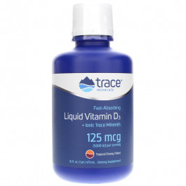 Trace Minerals БАД Рідкий вітамін Д3, Liquid Vitamin D3, , 5000 МО, тропічна вишня, 473 мл