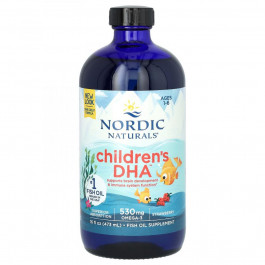 Nordic Naturals БАД Риб&#039;ячий жир для дітей, Children&#039;s DHA, , полуниця, рідкий, 473 мл