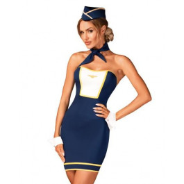 Obsessive Stewardess uniform XS/S white, синій (5901688239124)