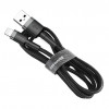 Baseus cafule Cable USB For lightning 2.4A 0.5M Gray/Black (CALKLF-AG1) - зображення 1