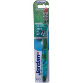 Jordan Dental Дизайнерська зубна щітка  Individual Clean Середньої жорсткості Блакитно-зелена з орнаментом (703851