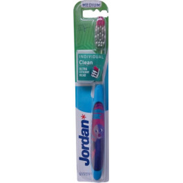 Jordan Dental Дизайнерська зубна щітка  Individual Clean Середньої жорсткості Блакитна з чоловічком (7038516550422
