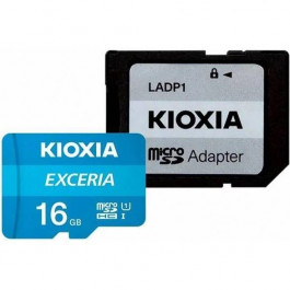 Kioxia 16 GB microSDHC Class 10 UHS-I + SD Adapter LMEX1L016GG2