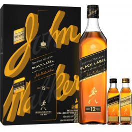 Johnnie Walker Набір віскі  Black Label 0,7 л + Double Black 0,05 л + Gold Reserve 0,05 л у подарунковій упаковці (