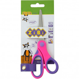 Zibi Ножницы детские  с гибким резиновым кольцом и резиновыми вставками 152 мм Розовые (ZB.5015-10)