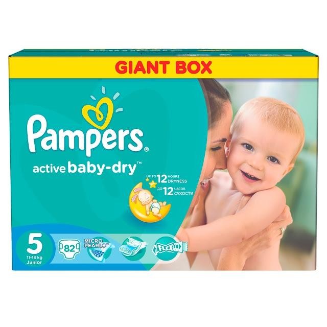 Pampers Active Baby-Dry Junior 5 (82 шт.) - зображення 1