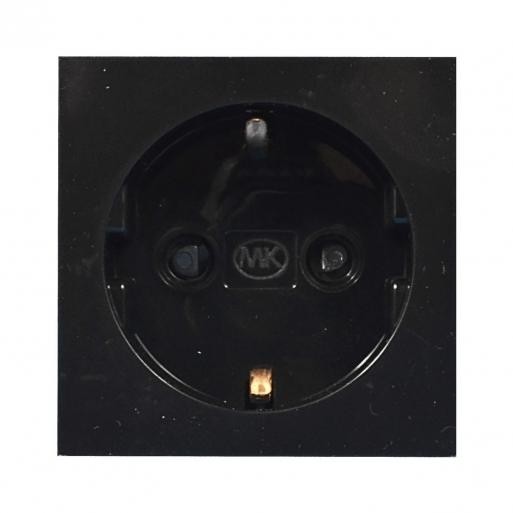 MK Electric Модуль электрический одинарный, 220В, 50х50 мм, черный (K5831BLK) - зображення 1