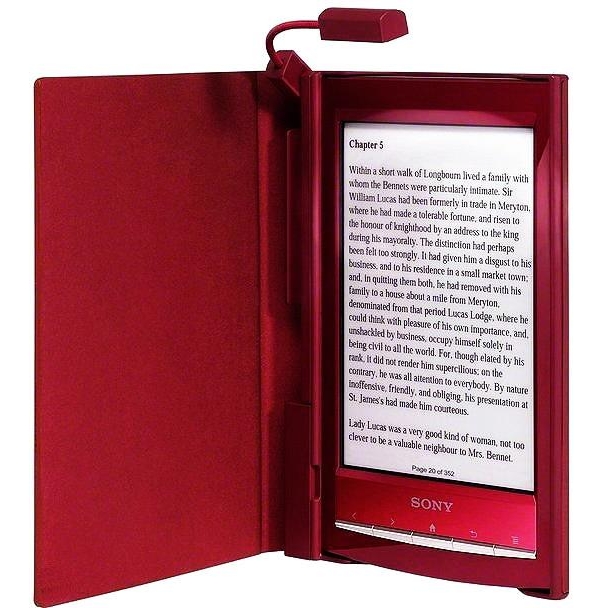 Sony Обложка с подсветкой для Sony PRS-T1 красная (PRSA-CL10R) - зображення 1