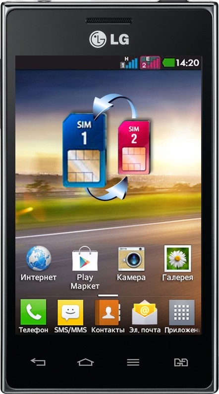 LG E615 Optimus L5 Dual (Black) - зображення 1