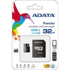 ADATA 32 GB microSDHC UHS-I + SD adapter Premier AUSDH32GUICL10-RA1