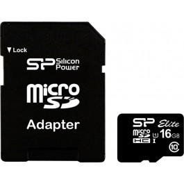 Silicon Power 16 GB microSDHC UHS-I Elite + SD adapter SP016GBSTHBU1V10-SP