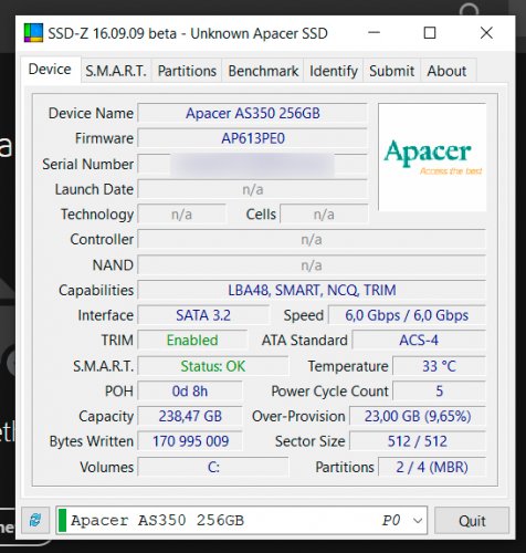 Фото SSD накопичувач Apacer AS350X 256 GB (AP256GAS350XR-1) від користувача grindcorefan1