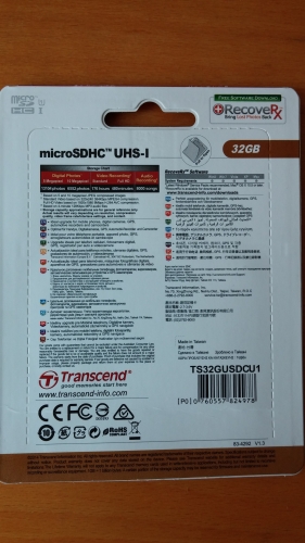 Фото Карта пам'яті Transcend 32 GB microSDHC UHS-I Premium TS32GUSDCU1 від користувача v-lik