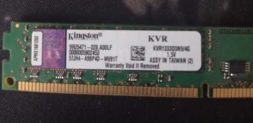 Фото Пам'ять для настільних комп'ютерів Kingston 4 GB DDR3 1333 MHz (KVR1333D3N9/4G) від користувача Влад Некрасов