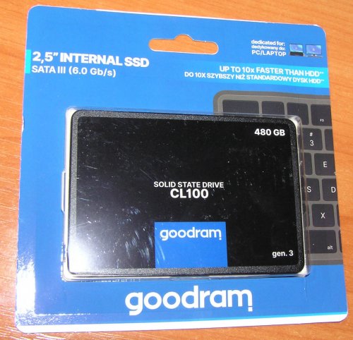 Фото SSD накопичувач GOODRAM CL100 GEN.3 480 GB (SSDPR-CL100-480-G3) від користувача 339
