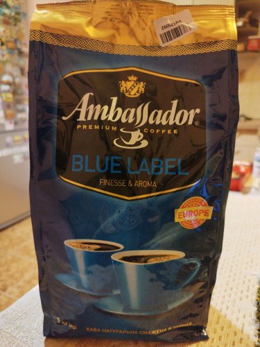 Фото Кава в зернах Ambassador Blue label зерно 1кг (7612654000034) від користувача Ірина Iryna