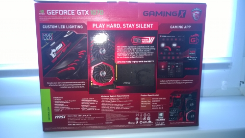 Фото Відеокарта MSI GeForce GTX 1070 GAMING X 8G від користувача barmaleikin