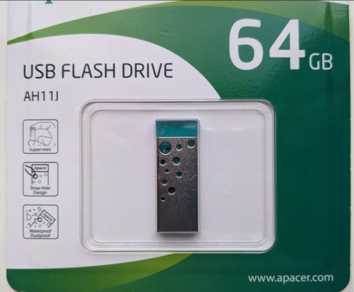 Фото Флешка Apacer 64 GB AH11J USB 2.0 Turquoise Green (AP64GAH11JG-1) від користувача Yngwie
