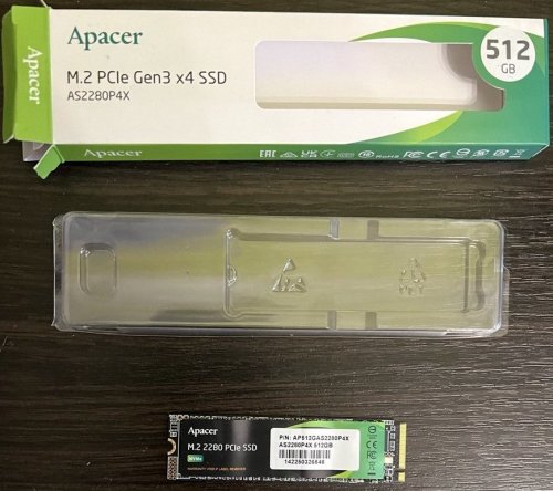 Фото SSD накопичувач Apacer AS2280P4X 512 GB (AP512GAS2280P4X-1) від користувача 