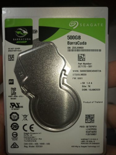Фото Жорсткий диск Seagate BarraCuda 2,5" (ST500LM030) від користувача Лабіринт Знання