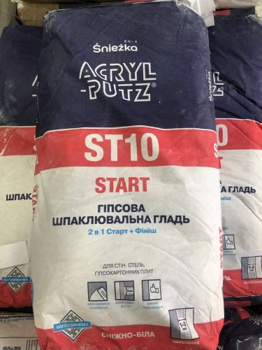 Фото Шпаклівка мінеральна Sniezka ACRYL-PUTZ ST 10 Start 20кг від користувача Дмитрий Деев