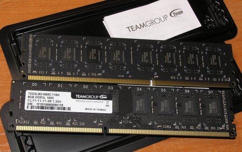 Фото Пам'ять для настільних комп'ютерів TEAM 8 GB DDR3 1600 MHz (TED3L8G1600C1101) від користувача 339