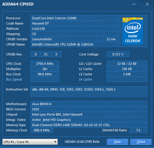 Фото Процесор Intel Celeron G1840 BX80646G1840 від користувача lordep
