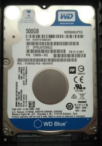 Фото Жорсткий диск WD Blue 2.5" 500 GB (WD5000LPCX) від користувача 
