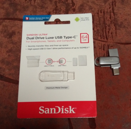Фото Флешка SanDisk 64 GB Ultra Dual Drive Luxe (SDDDC4-064G-G46) від користувача ShereKhan