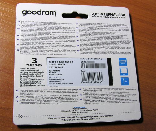 Фото SSD накопичувач GOODRAM CX400 Gen.2 256 GB (SSDPR-CX400-256-G2) від користувача 339