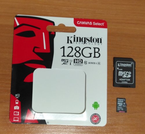 Фото Карта пам'яті Kingston 128 GB microSDXC Class 10 UHS-I Canvas Select + SD Adapter SDCS/128GB від користувача 
