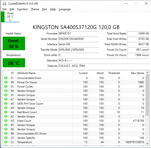 Фото SSD накопичувач Kingston A400 120 GB (SA400S37/120G) від користувача Ruloff