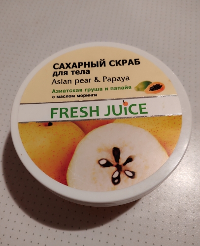 Фото  Fresh Juice Скраб для тіла  Азіатська груша і папайя 225 мл (4823015936418) від користувача Eva